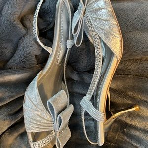 Bowne Jasmine Silver Open-Toed Shoes